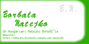 borbala matejko business card